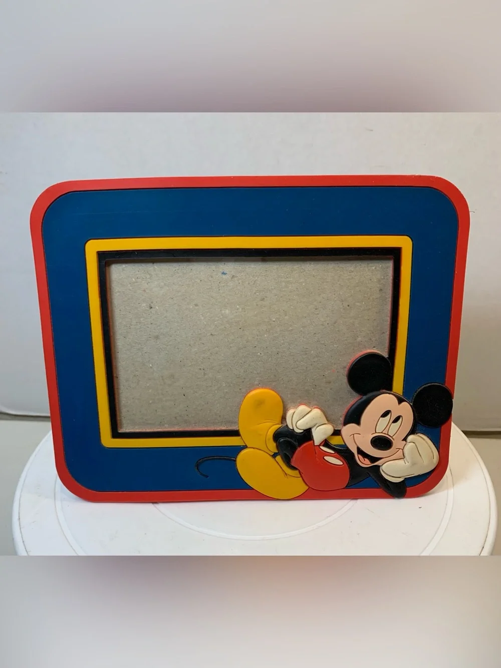 Vintage Disney Mickey Mouse photo red & blue picture frame.                 3737